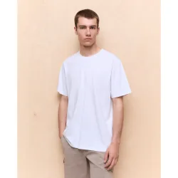 Camiseta lisa cuello redondo de hombre