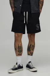 Men's Relaxed Fit Twill Shorts Black Size Small Black S