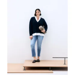 Jersey de manga larga liso de mujer