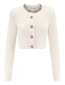 Cardigan In Misto Alpaca Con Strass