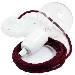 Cables Suspension Luminaire Tm19 Diy 2 M Burgundy / White One Size