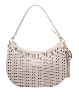 Borsa a tracolla in tessuto avorio