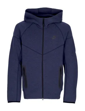 Felpa Leggera Cappuccio Zip Uomo Tech Fleece Full-zip Windrunner Hoodie Obsidian Heather/black - Nike - FashionsVida