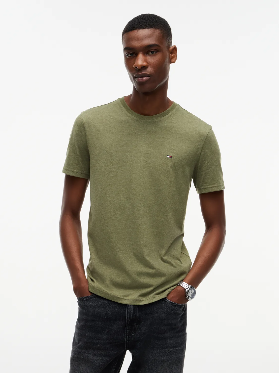 TJM XSLIM JASPE HTR TEE EXT male - S - FashionsVida