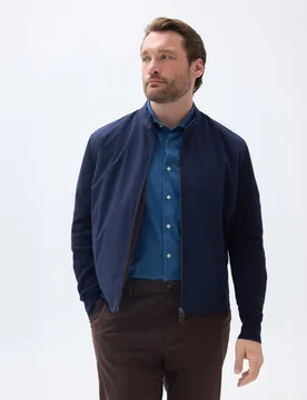 Cardigan de hombre cremallera delantero nylon de tallas grandes - Emidio Tucci - FashionsVida