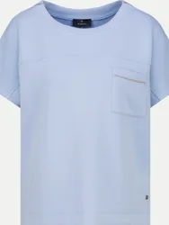 Monari Sweatshirt Kurzarm Blau 42