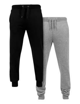 Pantalon De Survêtement Straight Fit 2 Unités Black / Grey 3XL - Urban classics - FashionsVida