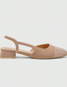 Zapatos de mujer primavera y verano punta cuadrada tacón grueso corto empalme albaricoque rosa tacón alto - Shein - FashionsVida