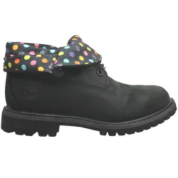 Af Authentic Roll Top Womens Boots Black Leather Lace Up 8137a B70c Nubuck - Size Uk 5.5
