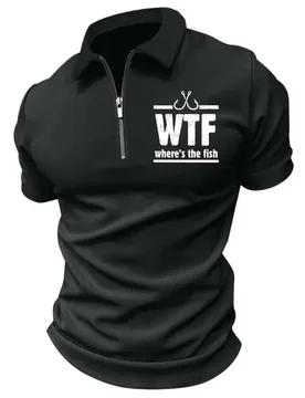 Men’s WTF Where’s The Fish Regular Fit Polo Shirt Zip Up Polo Shirt Casual Polo Shirt - Aliexpress - FashionsVida