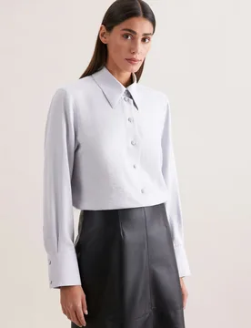 Hemdbluse in A- Linie mit Metallic Effekt 40 - Seidensticker - FashionsVida