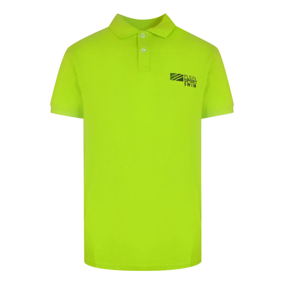 Mens Basic Logo Stretch Yellow Polo Shirt - Size X-Large - Plein sport - FashionsVida
