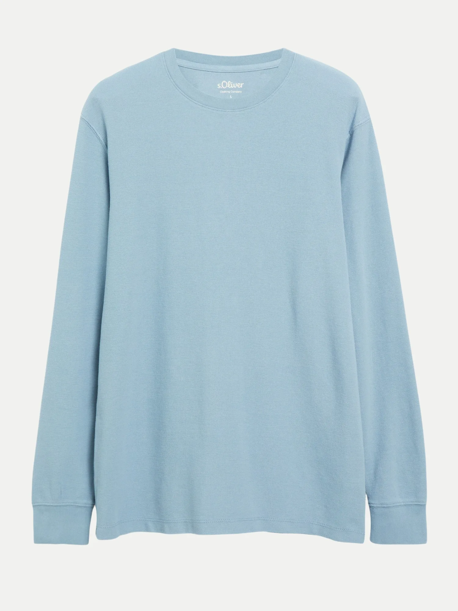 RED LABEL Basic Langarmshirt Blau XL - S. Oliver - FashionsVida