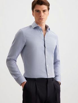 X-Slim Business Hemd Pepita Blau 36