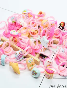 Pcs/lot Cute Kids Rings Candy Color Korea kawaii Cartoon Cake Dessert Rings Children Girls Jewelry Gifts For Child - Aliexpress - FashionsVida