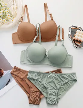 Conjunto de 4 piezas de lencería (con aro, tanga triangular) - Shein - FashionsVida