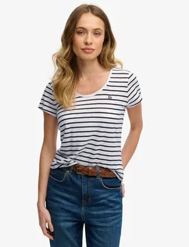 Superdry Damen Studios T-shirt mit Schmaler Passform White - Größe: 36 - 29.99 - FashionsVida