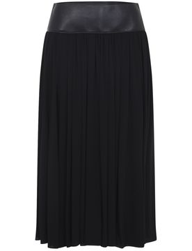 Alaia Jersey and Nappa Midi Skirt