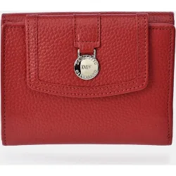 Cartera pequeña de piel en con solapa y broche