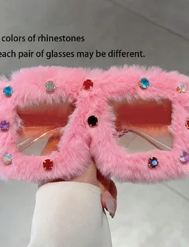 Pieza Montura de gafas decorativa extra grande y peluda, estilo de moda para mujer, básicos para Halloween, atuendos de mujer para otoño e invierno, - Shein - FashionsVida