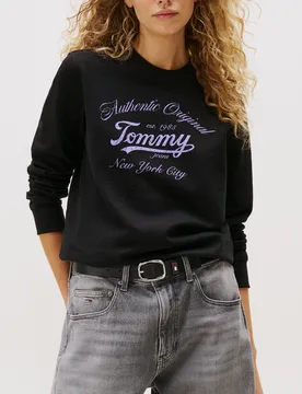 FELPA GIROCOLLO ESSENTIAL CON STAMPA S - TOMMY JEANS - FashionsVida