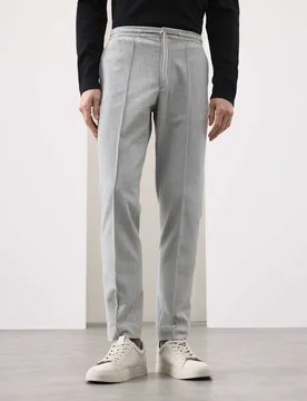 Tapered Fit Seersucker Joggers Light Grey male - Autograph - FashionsVida
