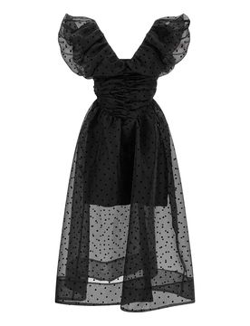 Vestito con volant in organza