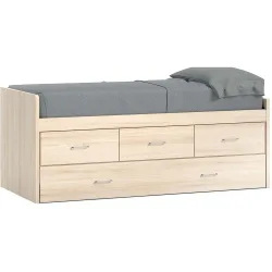 Cama nido oculto con 3 cajones y brazo izquierdo alto Noel