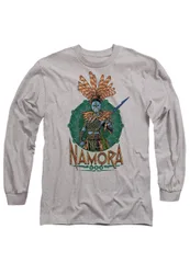 Black Panther: Wakanda Forever Namora Long Sleeve T-Shirt, Athletic Heather - Light Grey - Size: XL