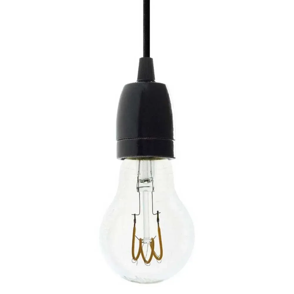 Cables Lampe Suspendue Avec Ampoule Textile And Porcelain 1.2 M Black One Size - Creative - FashionsVida