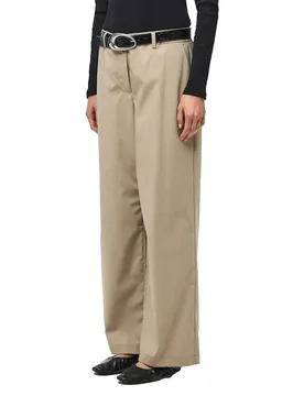 Pantaloni A Vita Alta Rosa Wide Greige XL