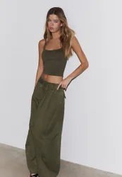 Barrel-Hose aus 100 % Baumwolle Khaki 40
