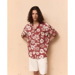 Camisa de hombre manga corta print floral bowling
