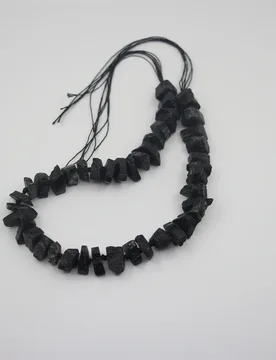 Natural Black Tourmaline Raw Stone Nugget Loose Beads Bracelet Making,Middle Drilled Gemstones, For Pendant Jewelry Marking - Aliexpress - FashionsVida