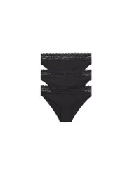 Slips 3er Pkg. black schwarz M damen