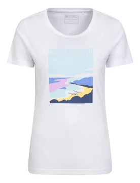 Bournemouth Printed Womens T-Shirt - White - White - Size: 12 - Mountain Warehouse - FashionsVida