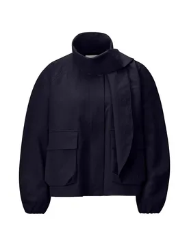 Oversized blouson with detachable b female - 38 - FashionsVida