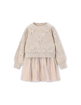 Vestito da bambina con maglione beige 110 - Mayoral - FashionsVida