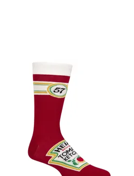 Roys Boys 1 Pair Heinz Tomato Ketchup Socks Multi UK 4-7.5 - Multi Coloured - Size: 4-7.5 - SockShop - FashionsVida