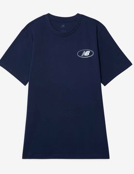 Tee Shirt Oval Logo marine/blanc xs