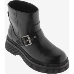 Botines de mujer monocromo con suela gruesa y correa