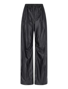 Pantaloni ampi in pelle faux