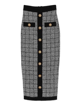 Balmain Gonna lunga in tweed
