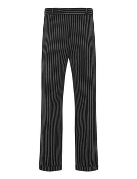 Pantaloni Chino In Lana A Righe