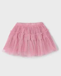 Mini gonna in tulle plumetis rosa