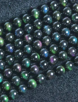 Top Quality 7A Level Black Obsidian Beads Double Eye Original Natural Stone 6 8 10 12 14 16 18 20MM Pick Size For Jewelry Making - Aliexpress - FashionsVida