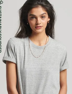 Superdry Damen Vintage Logo T-shirt aus Bio-baumwolle Grau - Größe: 34 - 24.99 - FashionsVida