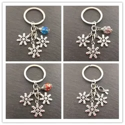 Pc Lovely Christmas Snowflake KeyChain Snow Flake Key Chain Ring Purse Pendant For Classic Lovers' Gift Jewelry