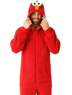 Jumpsuit - Elmo - S bis XXL - Größe XXL - rot - Lizenzierter Fanartikel - Unisex - unisex - Sesamstraße - FashionsVida