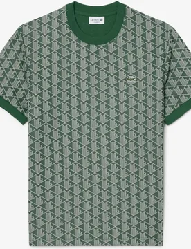 Camiseta de hombre de jacquard con monograma de manga corta - Lacoste - FashionsVida
